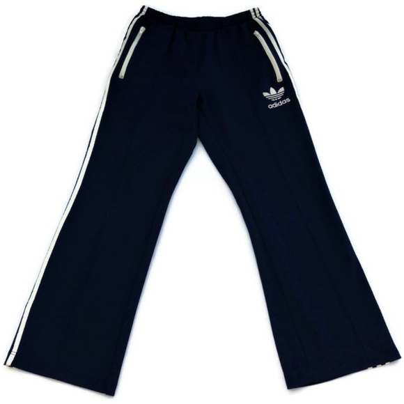 SOLD Adidas Track Pants Trefoil Logo Y2K Vintage Originals High Rise Dark - Picture 2 of 6